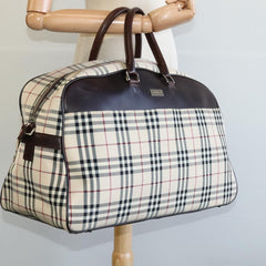 Burberry Vintage Zip Around Duffle Bag House Check Canvas