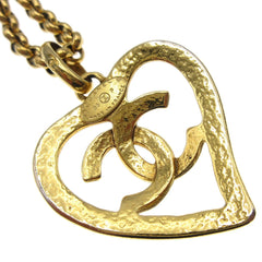 Chanel CC Heart Pendant Necklace Metal