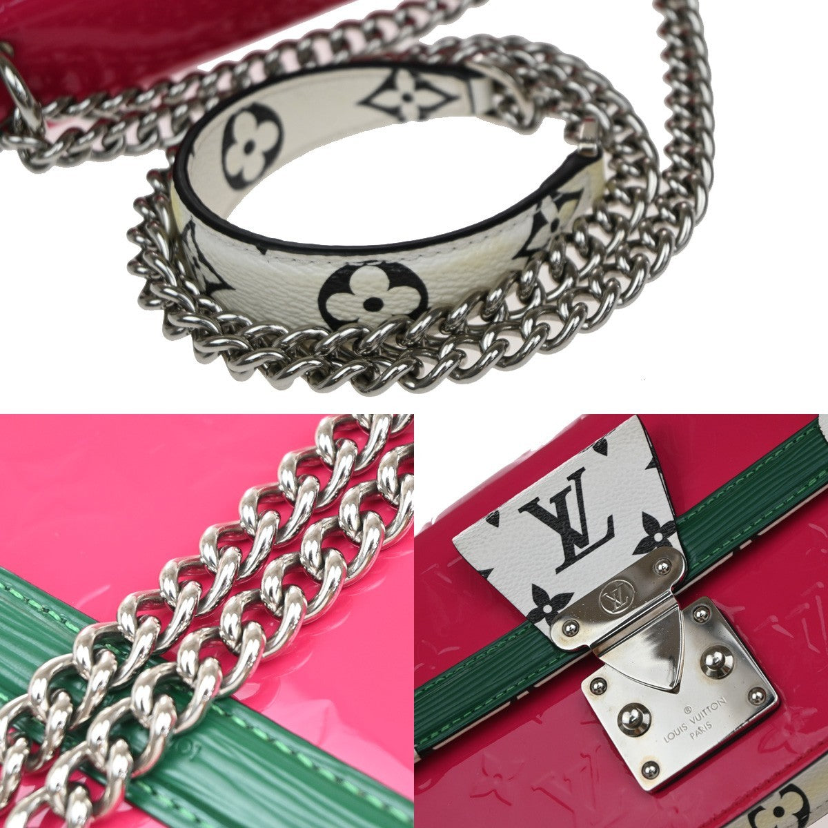 Louis Vuitton Wynwood Handbag Monogram Vernis with Monogram Canvas and Epi Leather