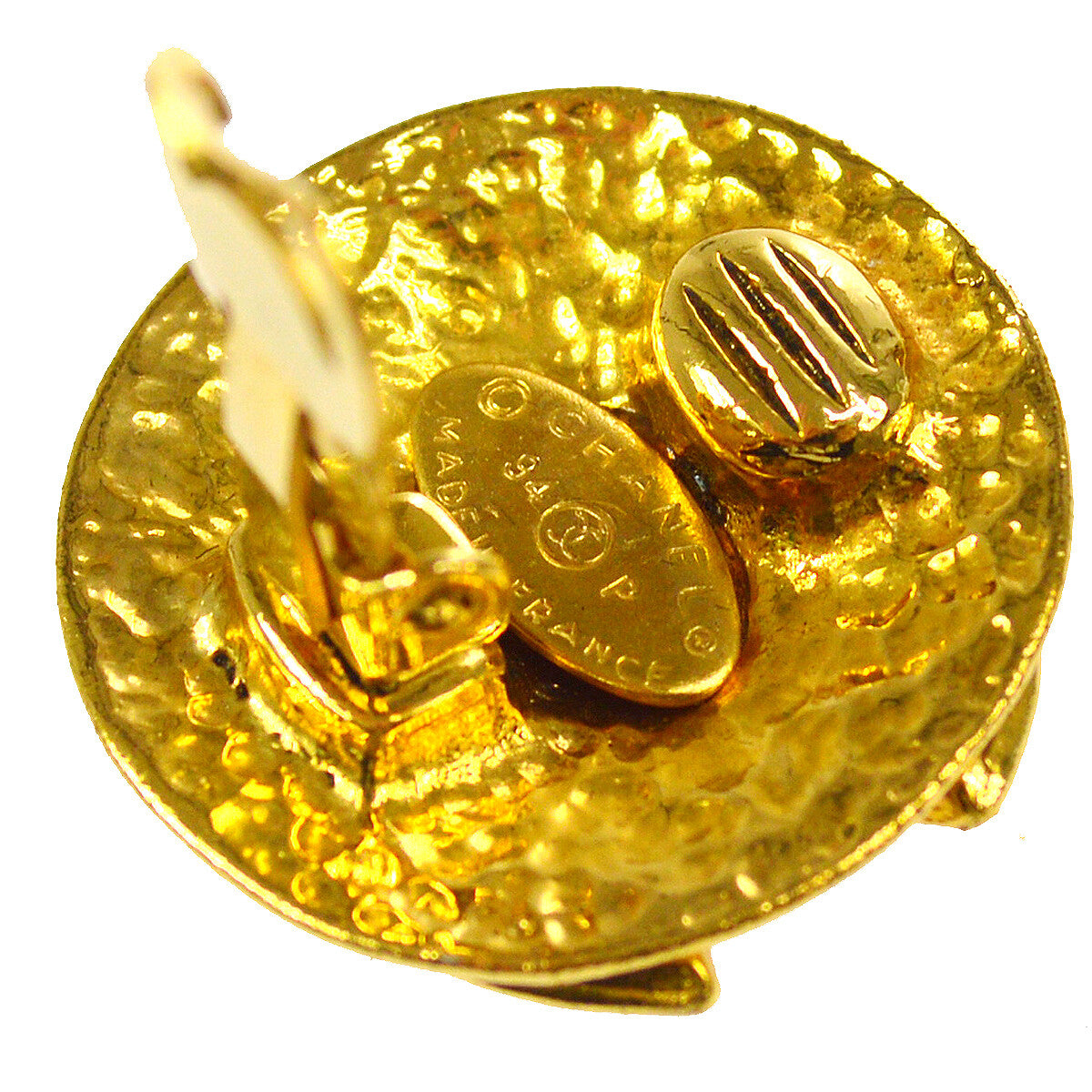 Chanel CC Button Clip-On Earrings Metal