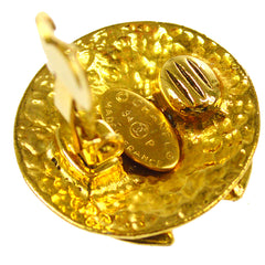Chanel CC Button Clip-On Earrings Metal