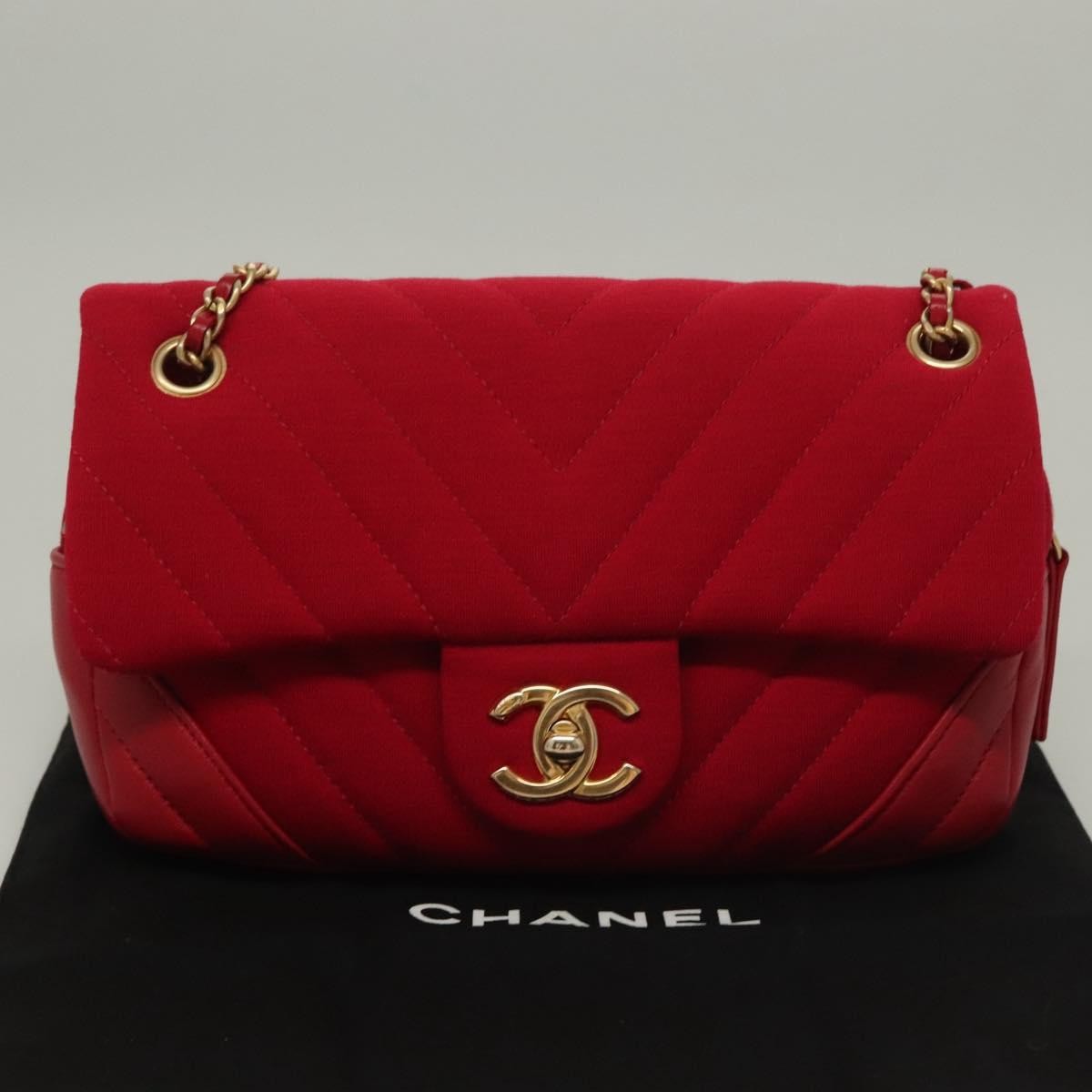 Chanel Classic Single Flap Bag Chevron Jersey