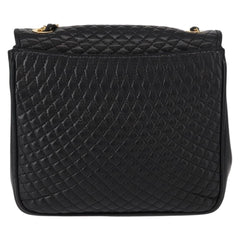 Bally Vintage Chain Shoulder Bag Quilted Leather