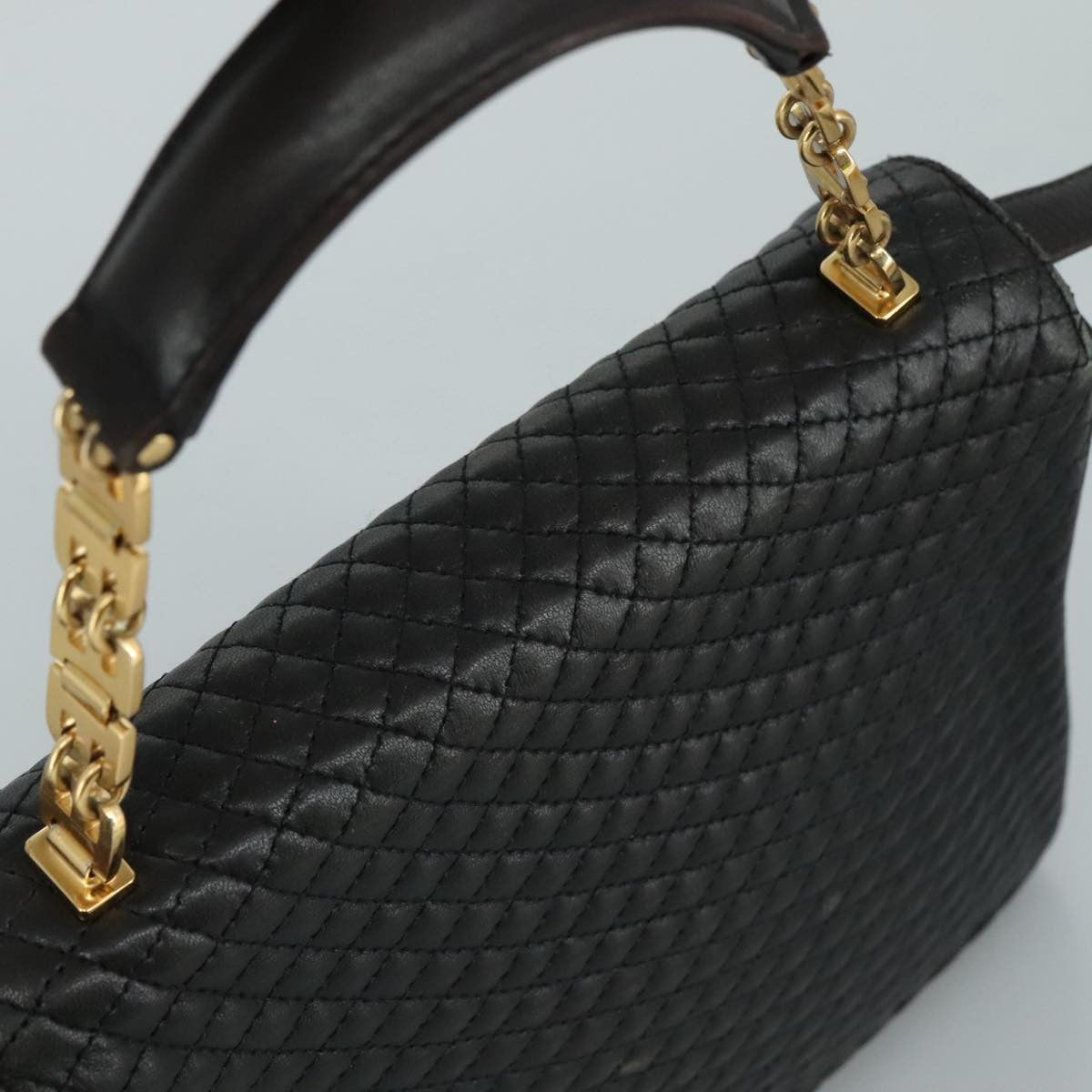 Bally Vintage Flap Handbag Quilted Leather