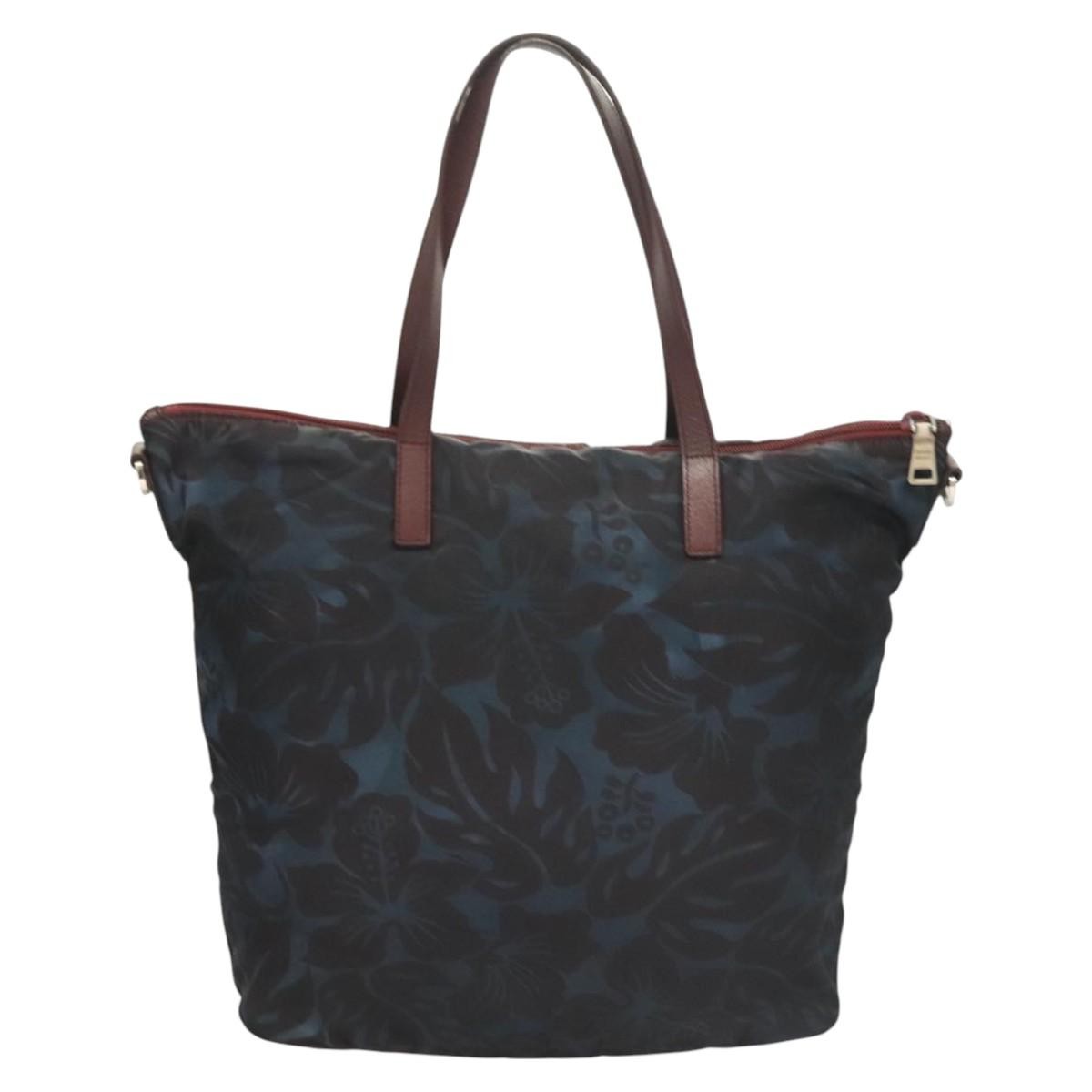 Prada Convertible Tote Printed Tessuto with Saffiano