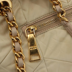 Prada Chain Front Zip Tote Quilted Tessuto