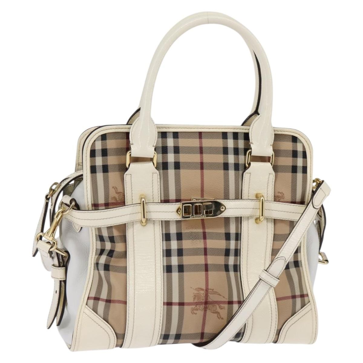 Burberry Minford Satchel Haymarket Coated Canvas