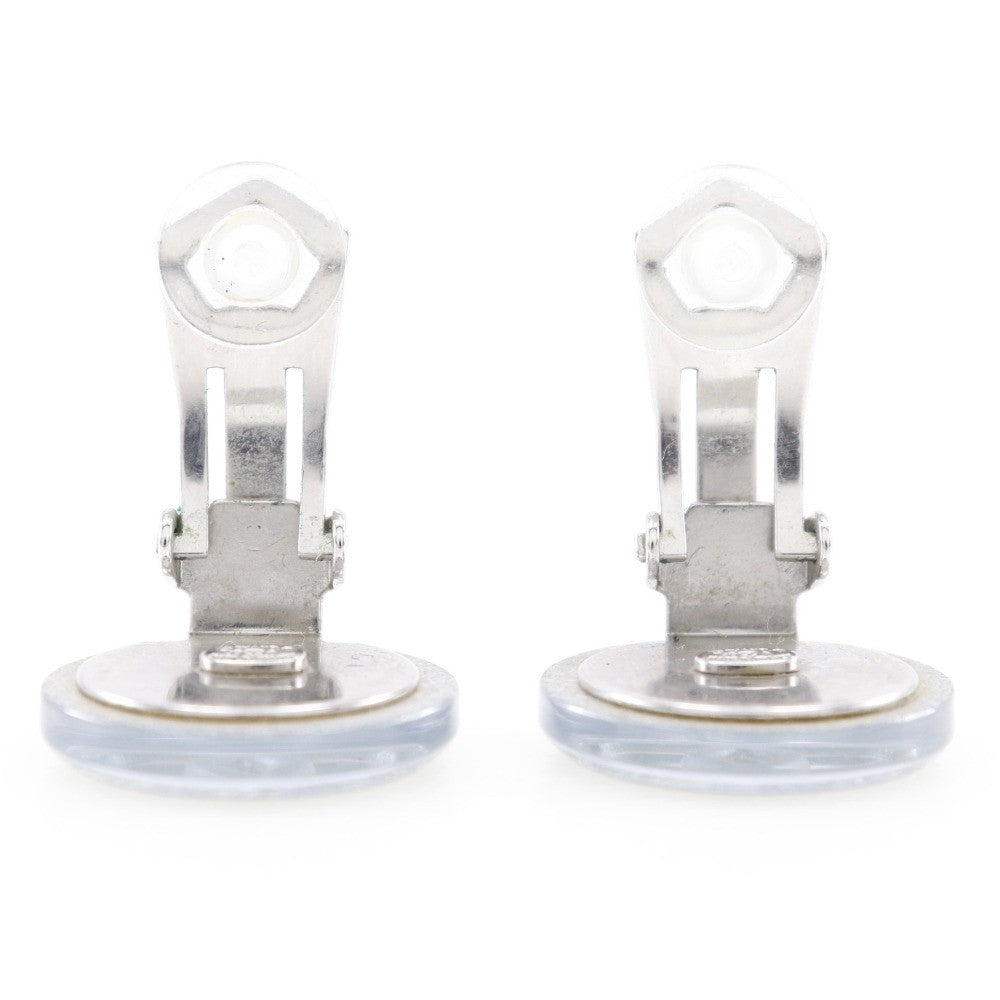 Chanel CC Round Clip-On Earrings Glitter Resin