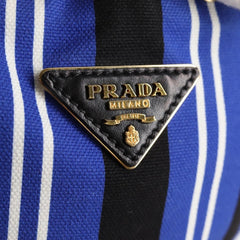 Prada Drawstring Bucket Bag Canvas and Wicker