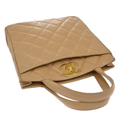 Chanel Vintage CC Lock Pocket Tote Quilted Caviar