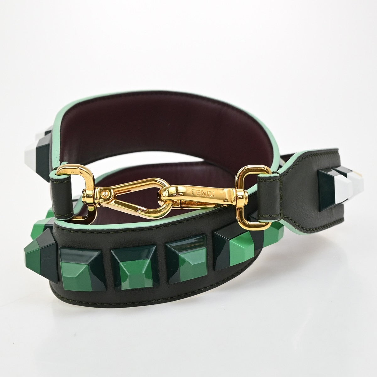 Fendi Mini Strap You Short Shoulder Strap Studded Leather