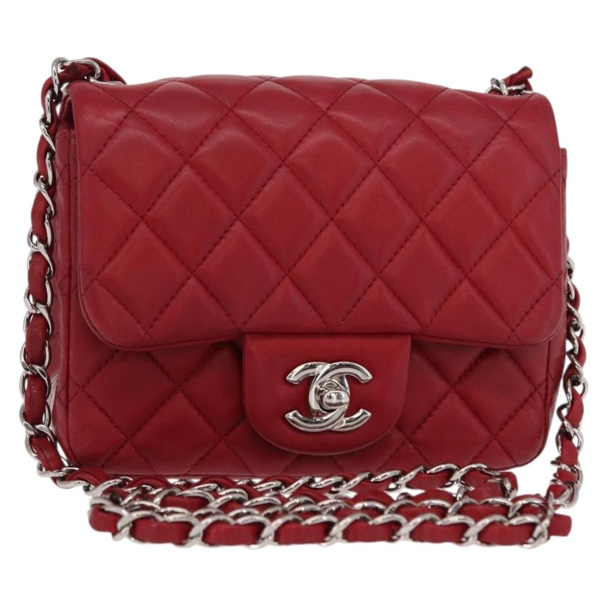 Chanel Square Classic Single Flap Bag Quilted Lambskin