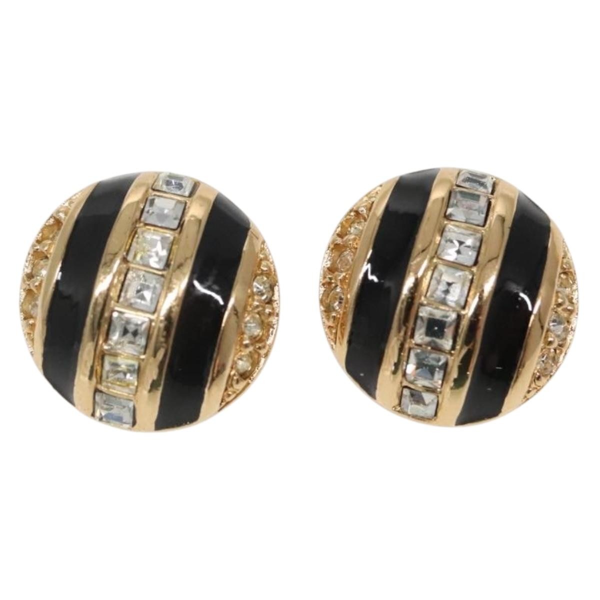 Christian Dior Vintage Round Clip-On Earrings Metal