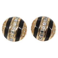 Christian Dior Vintage Round Clip-On Earrings Metal