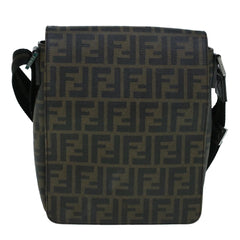 Fendi Flap Messenger Bag Zucca Coated Canvas