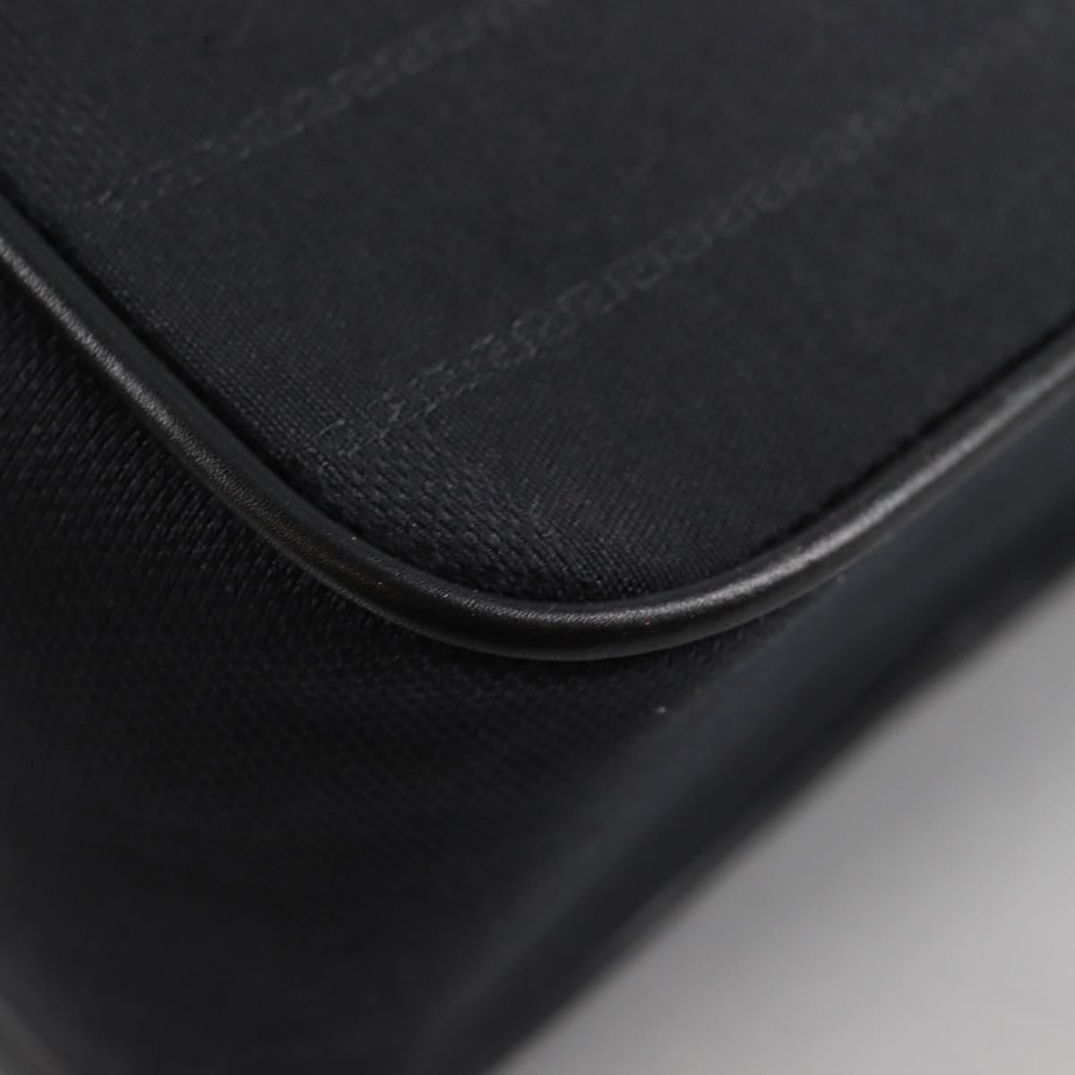 Versace Front Pocket Shoulder Bag Leather and Canvas