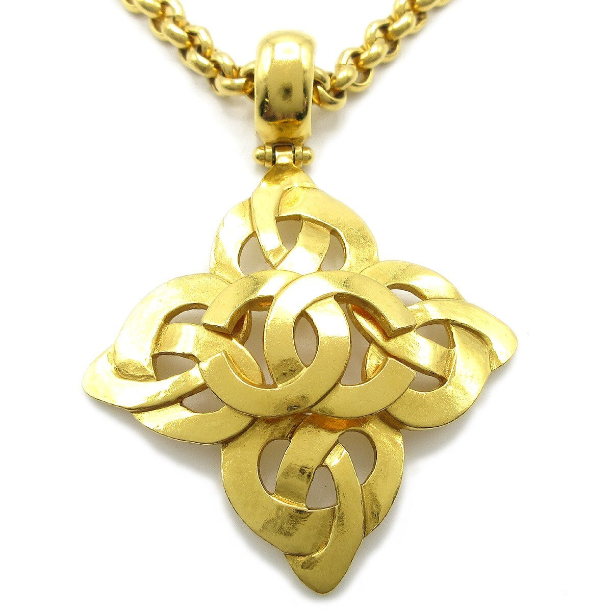 Chanel CC Heart Pendant Necklace Metal