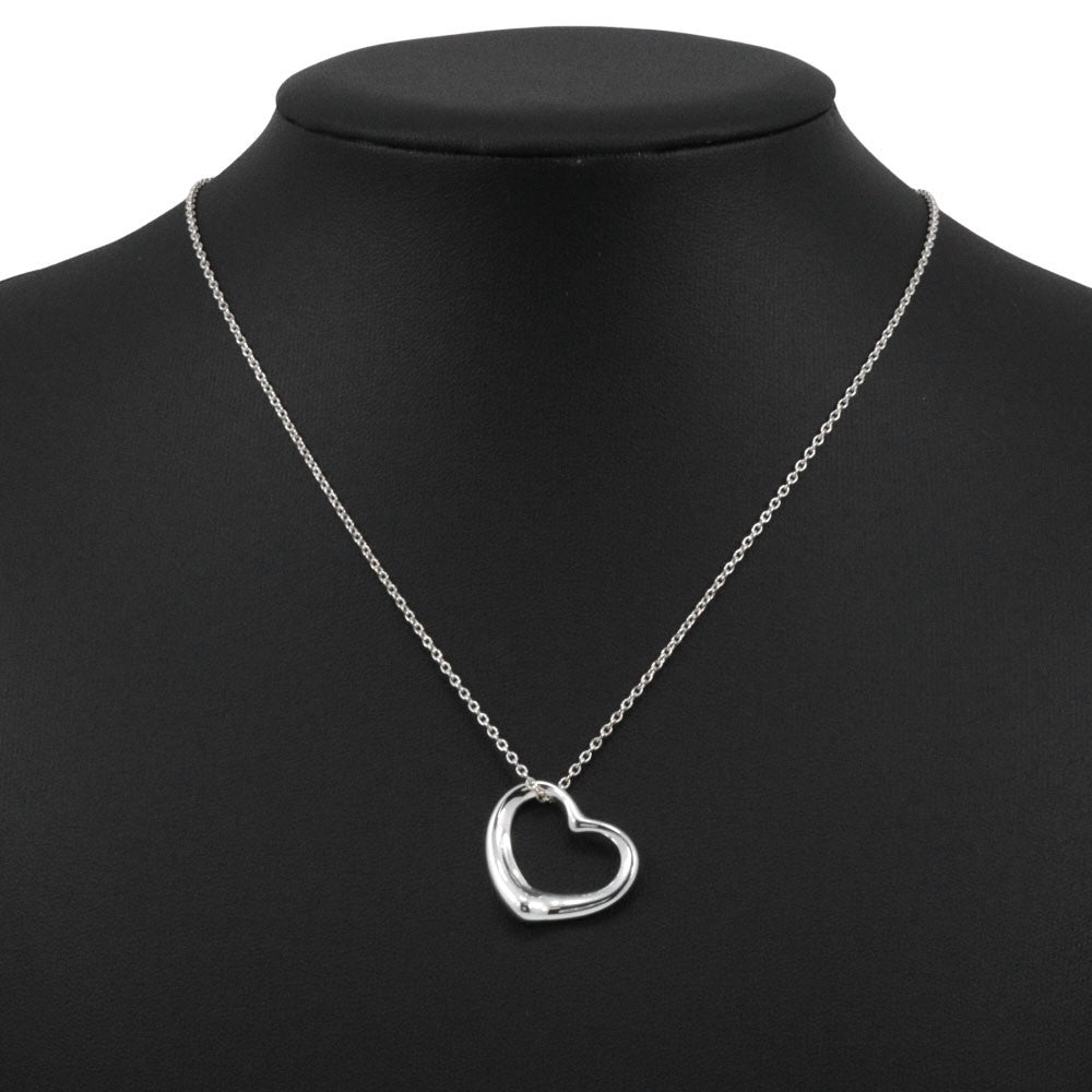 Tiffany & Co. Elsa Peretti Open Heart Pendant Necklace silver