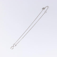 Christian Dior Vintage D Logo & Heart Charm Necklace Metal with Crystals