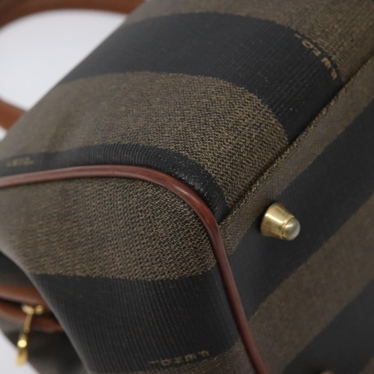 Fendi Vintage Pequin Boston Bag Coated Canvas