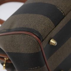 Fendi Vintage Pequin Boston Bag Coated Canvas