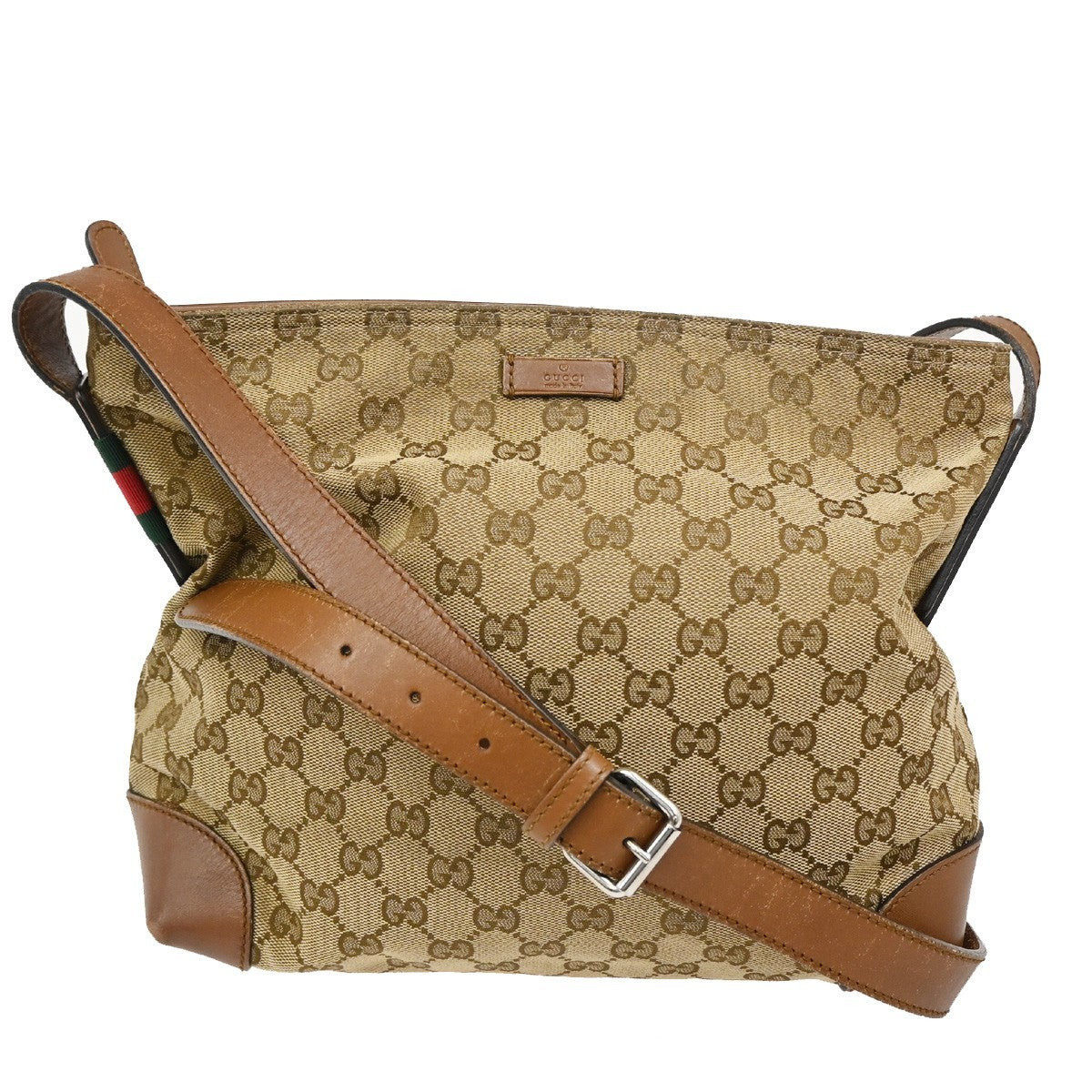 Gucci Web Loop Shoulder Bag GG Canvas