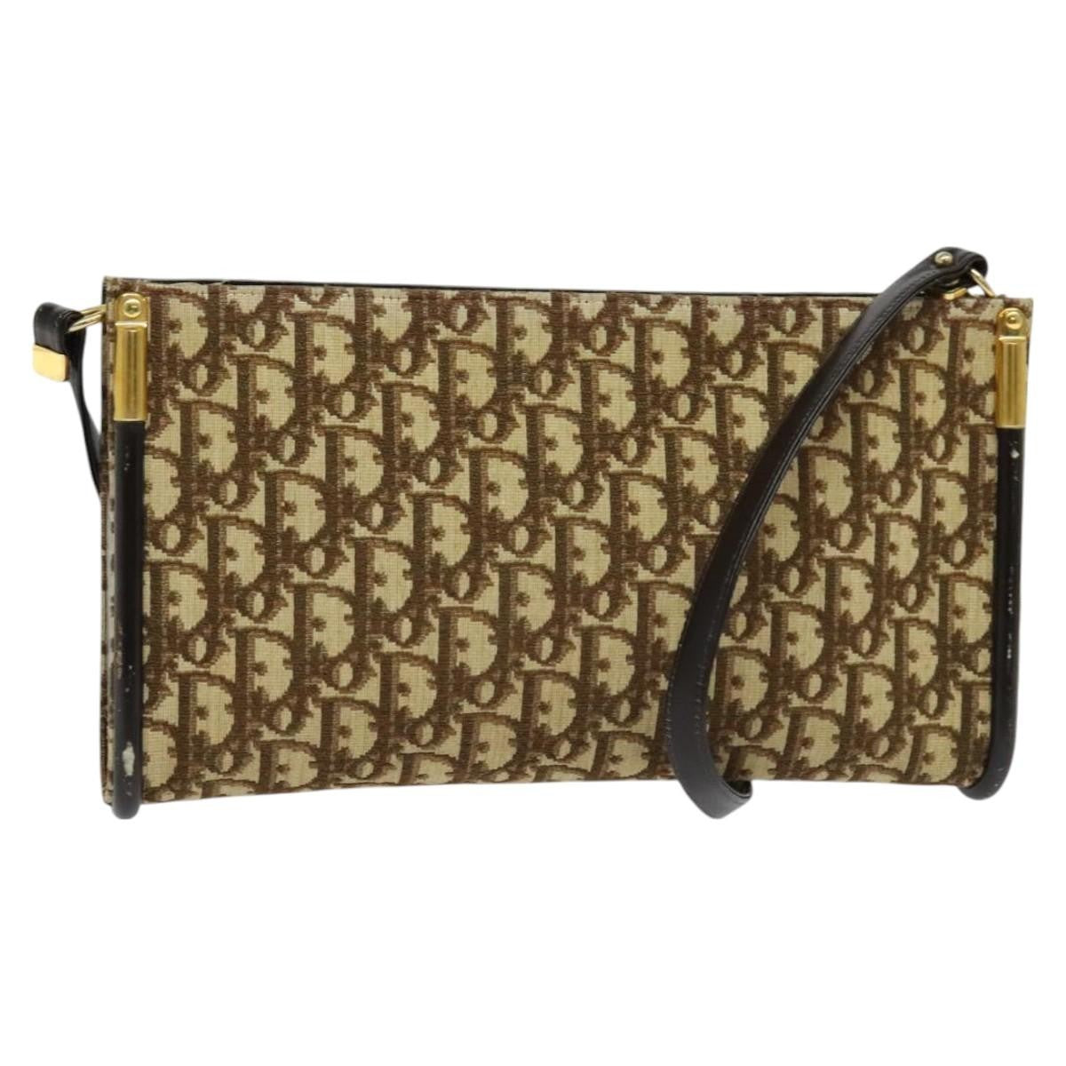 Christian Dior Vintage Trotter Shoulder Bag Canvas