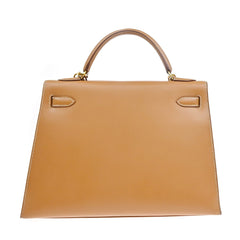 Hermes Kelly Handbag Brown Chamonix with Gold Hardware