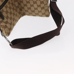 Gucci Vintage Double Belt Bag GG Canvas with Leather