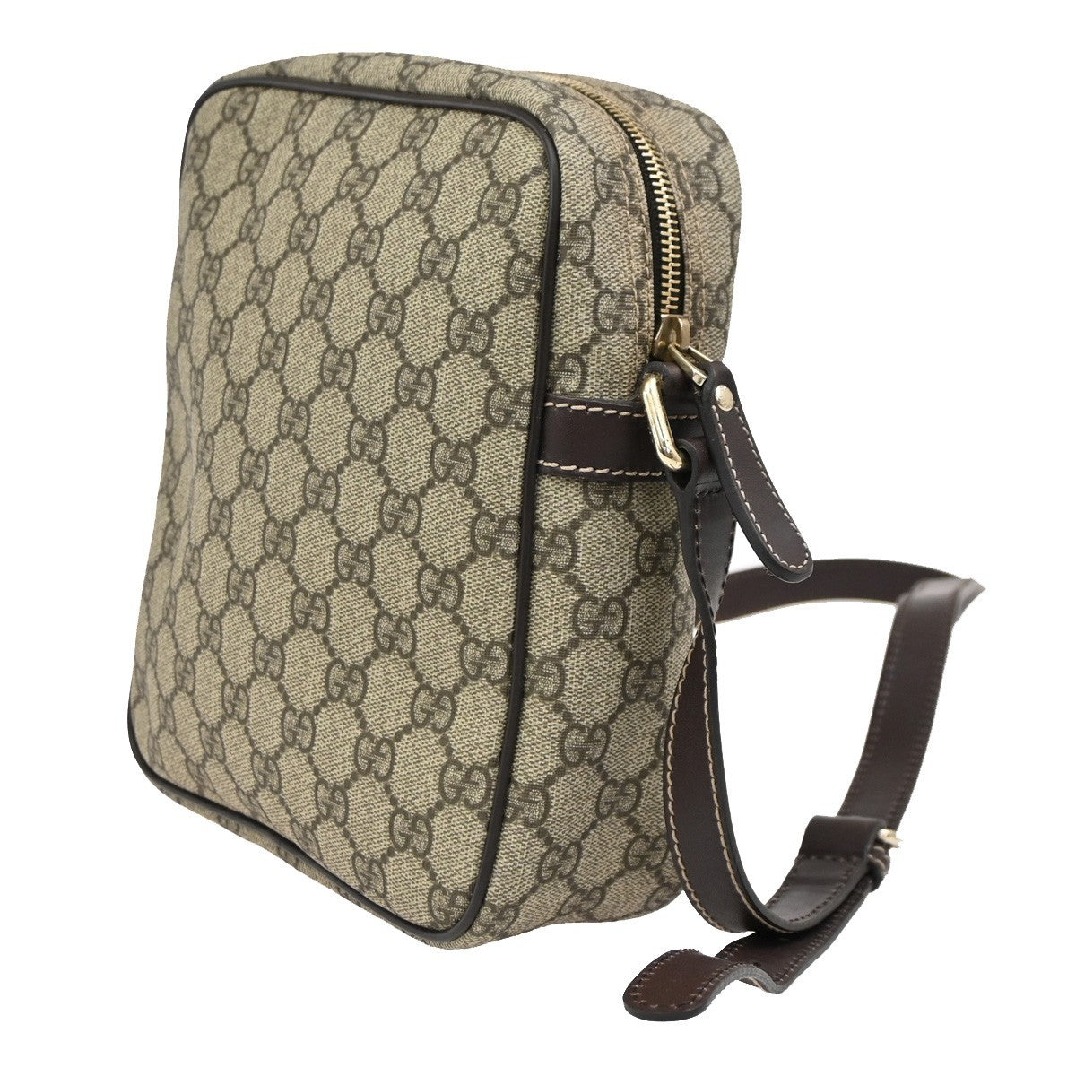 Gucci Front Zip Messenger GG Coated Canvas