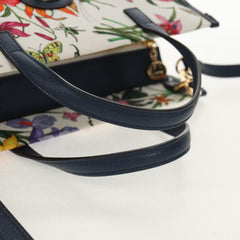 Prada Floral Open Tote Printed Denim