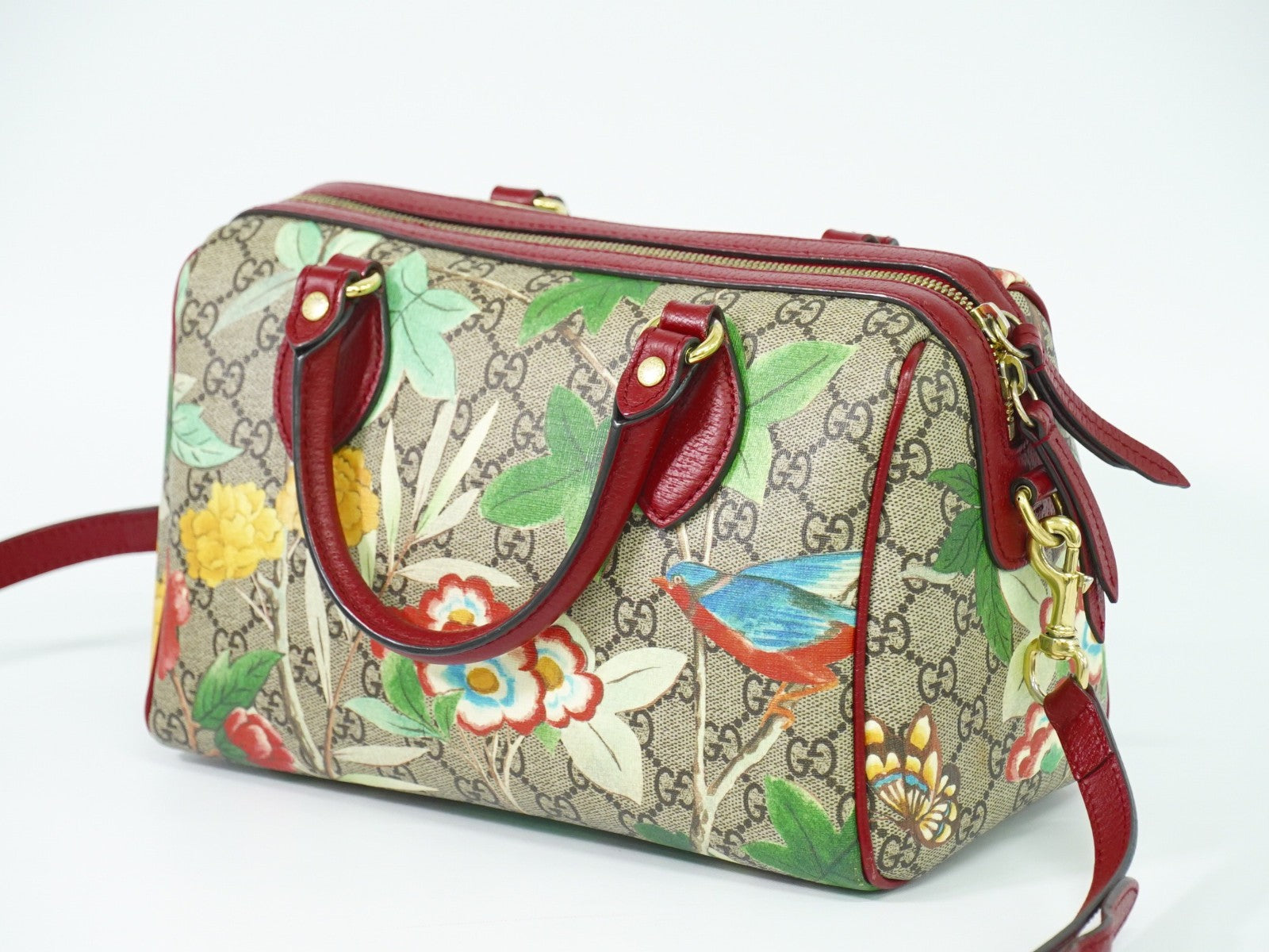 Gucci Convertible Boston Bag Tian Print GG Coated Canvas