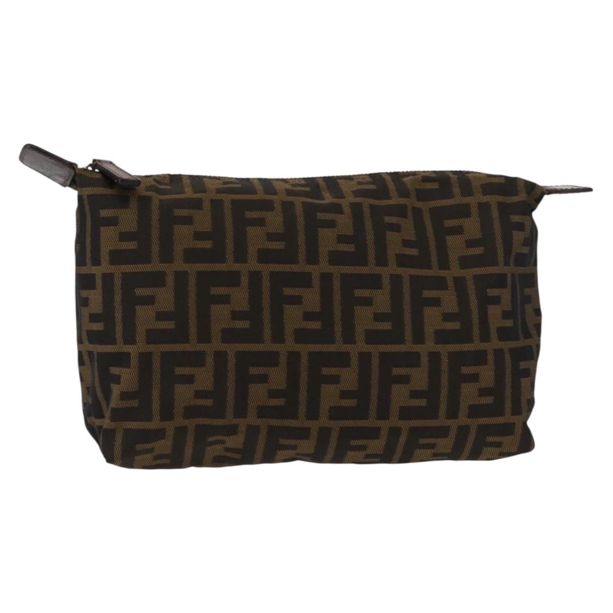Fendi Logo Zucca Clutch PVC Leather
