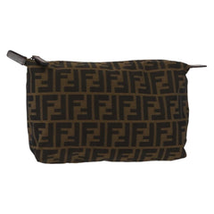 Fendi Logo Zucca Clutch PVC Leather
