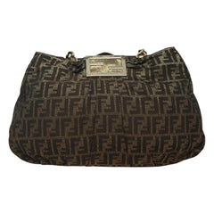 Fendi Mia Tote Metallic Zucca Canvas