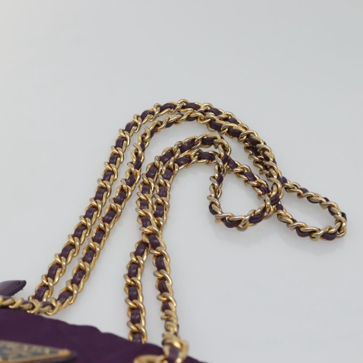 Prada Chain Shoulder Bag Quilted Tessuto