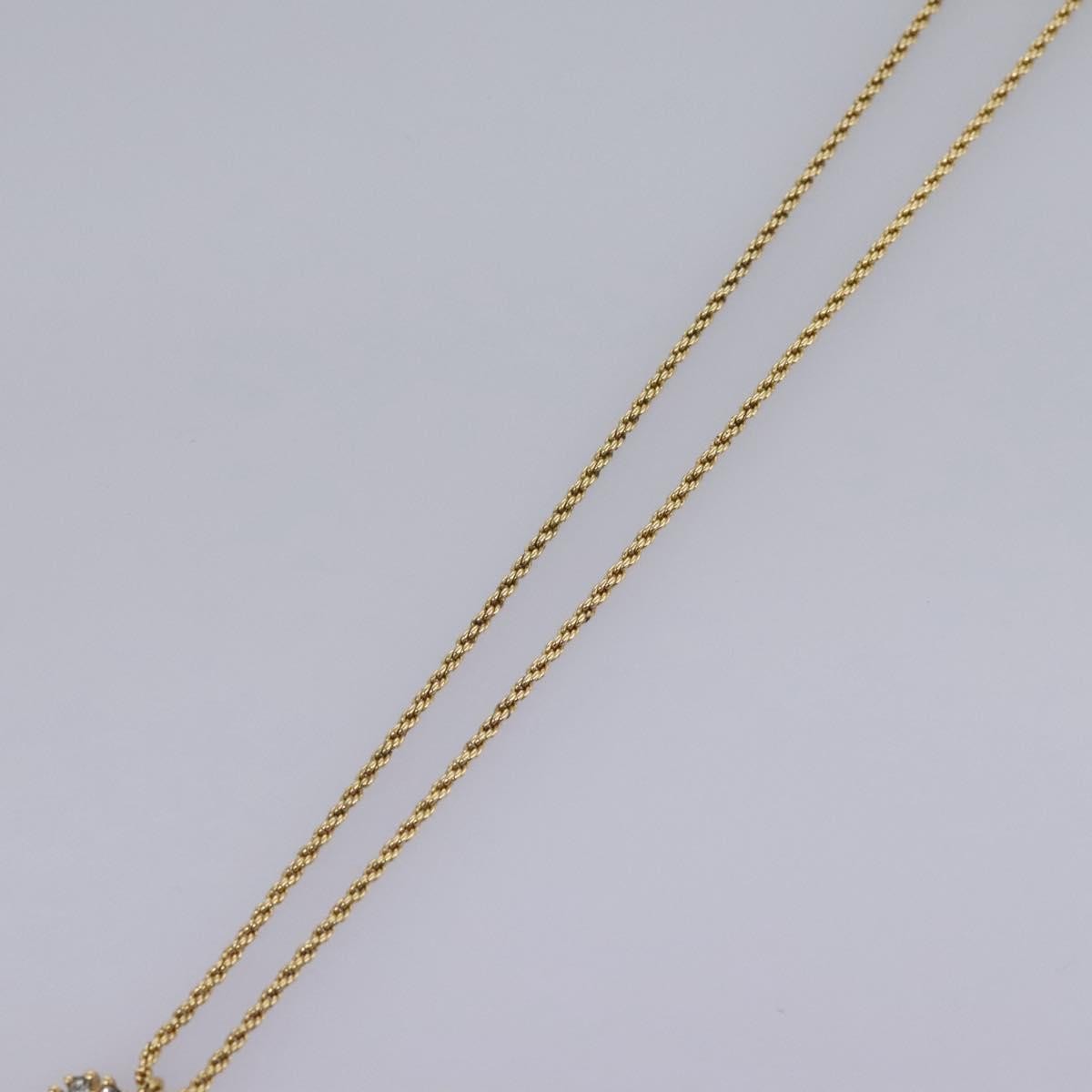 Christian Dior Logo Heart Pendant Necklace Metal with Crystal