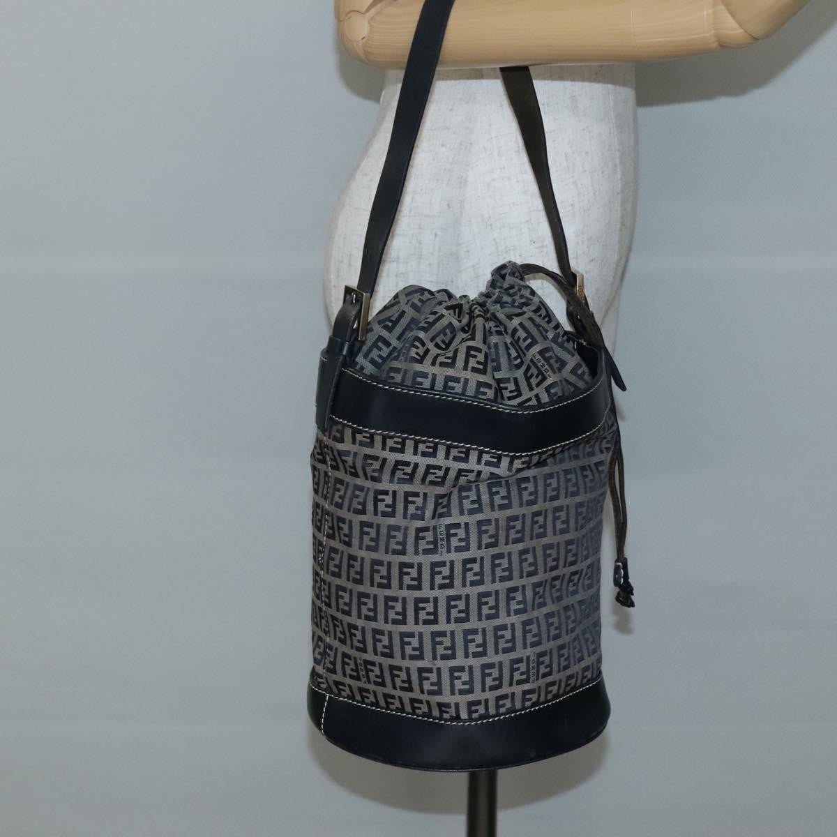 Fendi FF Logo Mon Tresor Bucket Bag Printed Shearling with Leather