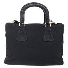 Prada Convertible Top Handle Tote Tessuto with Vernice Saffiano Leather