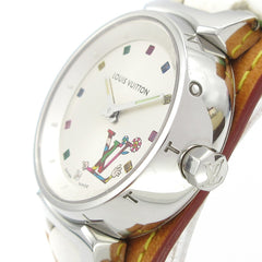 Louis Vuitton Tambour Quartz Watch Stainless Steel and Monogram Multicolor