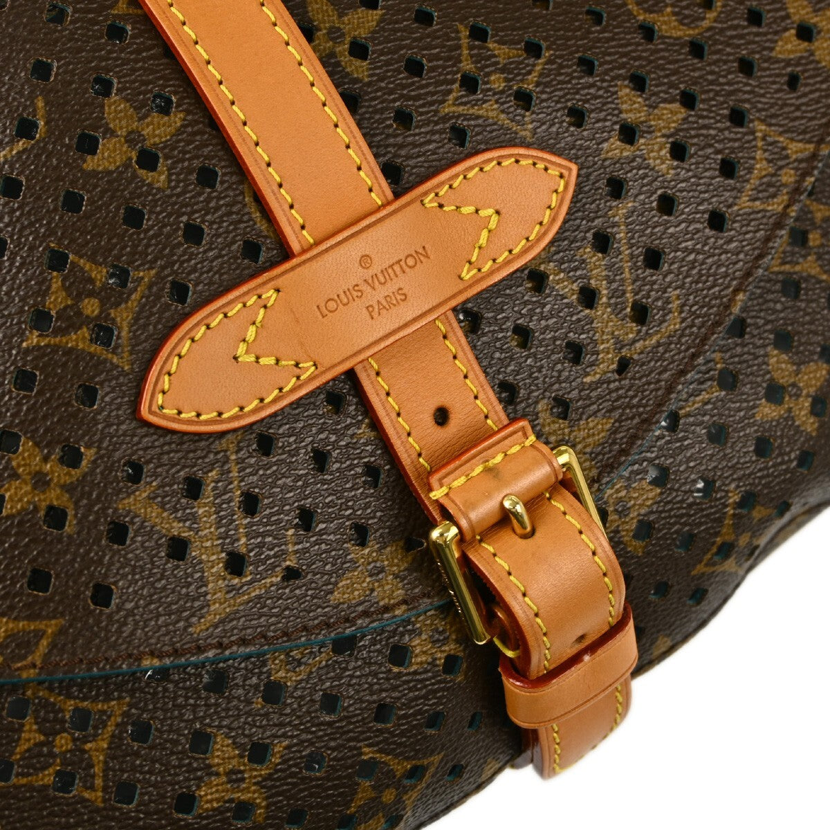 Louis Vuitton Flore Saumur Handbag Perforated Monogram Canvas