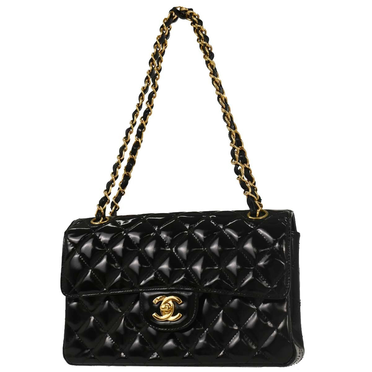 Chanel Vintage Double Sided Flap Bag Quilted Patent