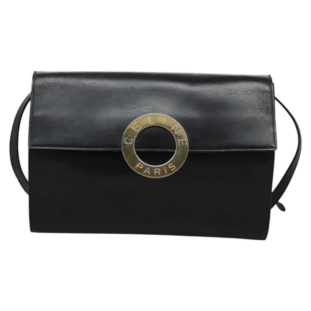 Celine Vintage Circle Logo Crossbody Bag Leather
