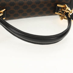 Celine Vintage Convertible Top Handle Bag Macadam Coated Canvas