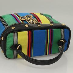 Versace Vanity Hand Bag Canvas and Leather