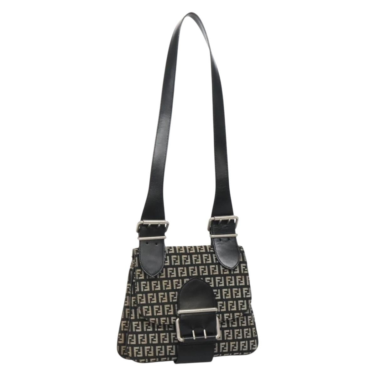 Fendi Buckle Flap Shoulder Bag Zucchino canvas