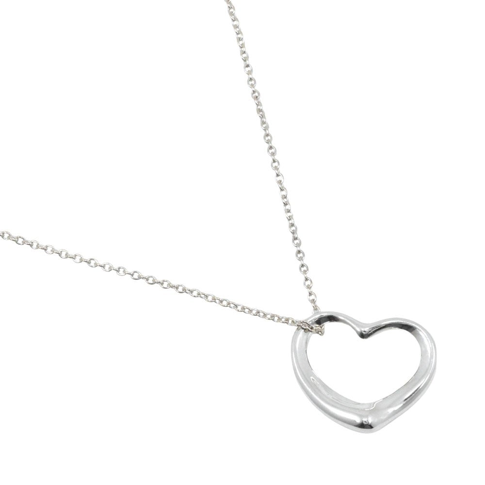 Tiffany & Co. Elsa Peretti Open Heart Pendant Necklace silver