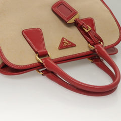 Prada Convertible Tote Canvas and Saffiano Leather