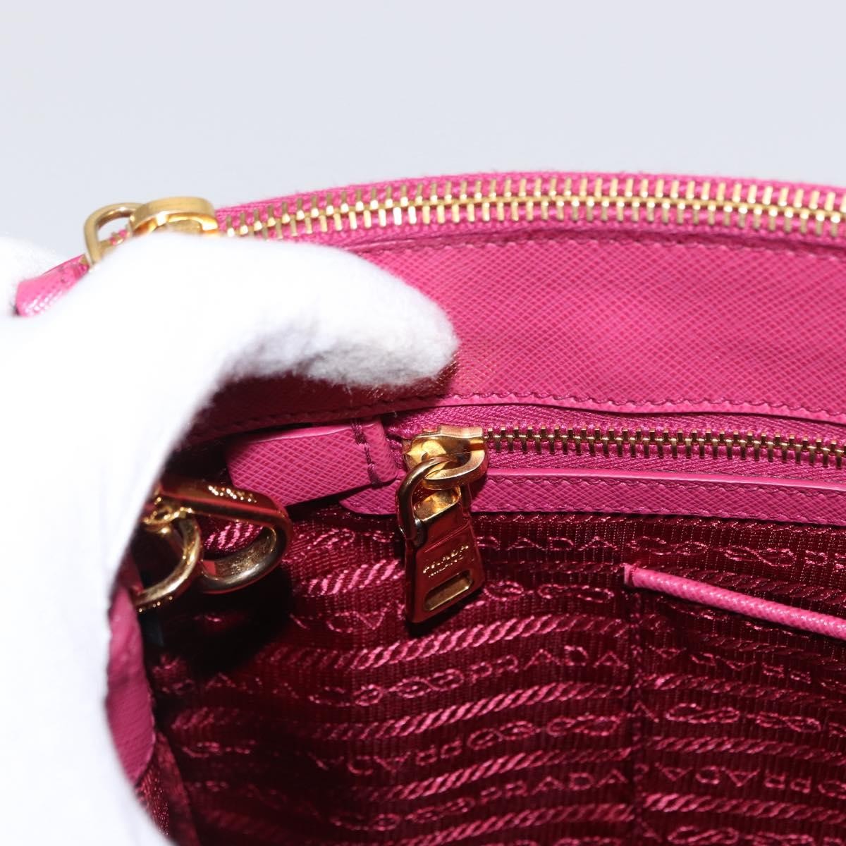 Prada Double Zip Lux Tote Saffiano Leather