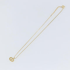 Christian Dior CD Pendant Necklace Metal and Crystals